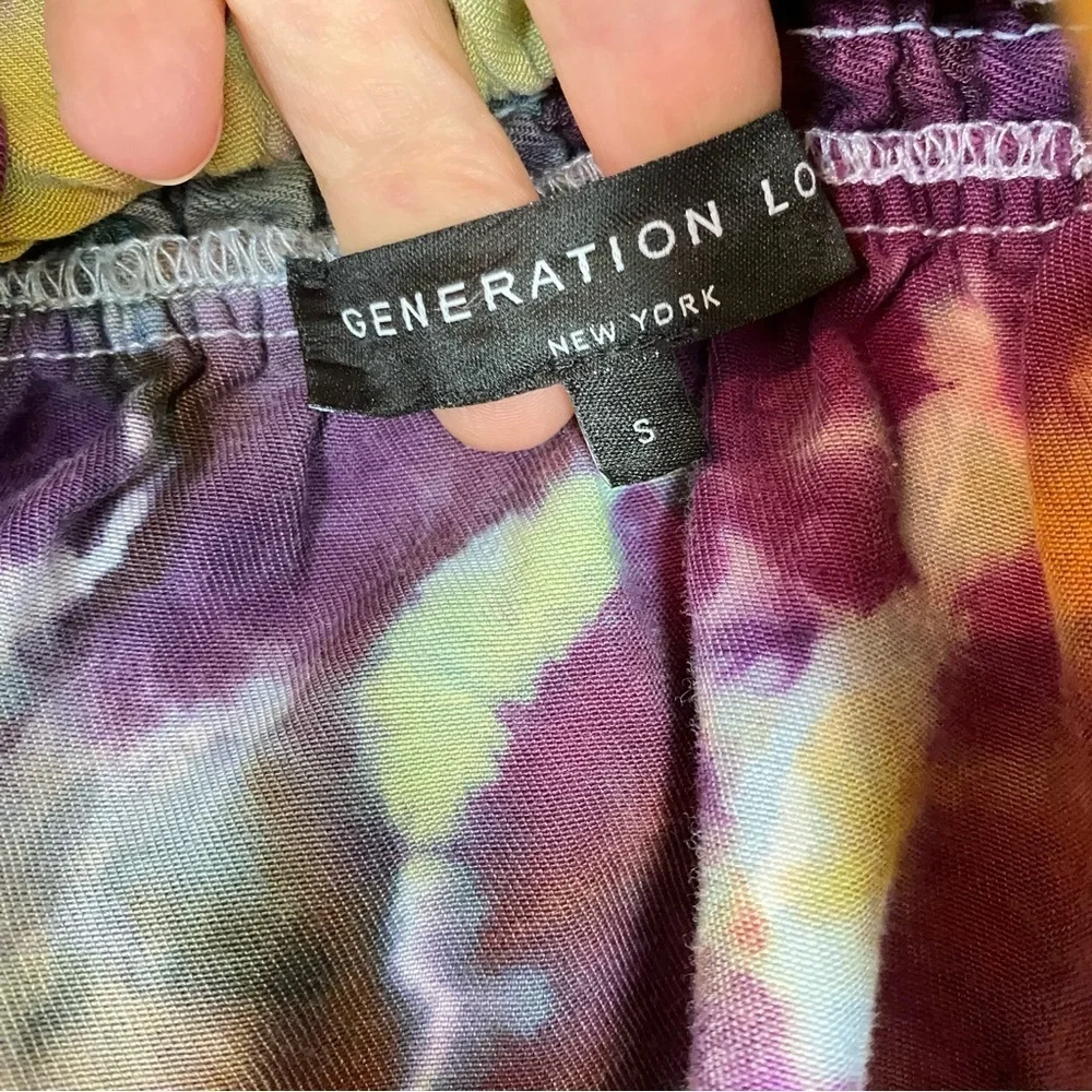Generation Love Tie Dye Skirt Womens Size Small Denim Mini Colorful Chambray